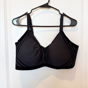 Honeylove Womens Silhouette Bra Size 2X Wireless Comfort Removable Pads Black